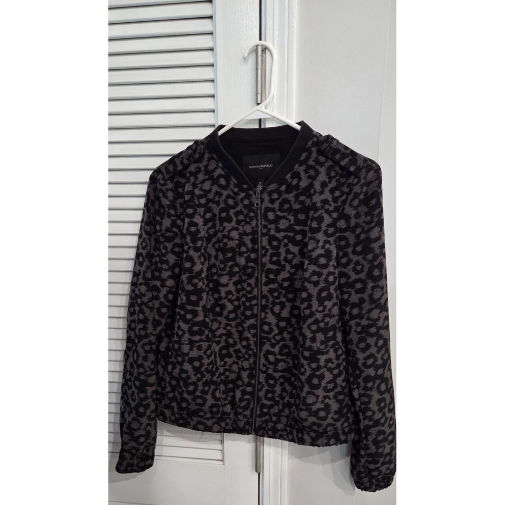 Womens Banana Republic Leopard Print Bomber Jacket Medium